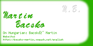 martin bacsko business card